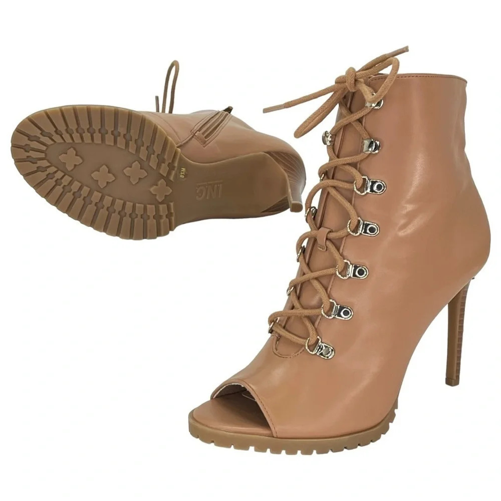 International Concepts Florita Lace Up Stiletto Heel Booties Size 8.5M - Picture 9 of 13